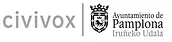 Logo de Civivox, Ayuntamiento de Pamplona, entidad colaboradora de La Casa del Vacío